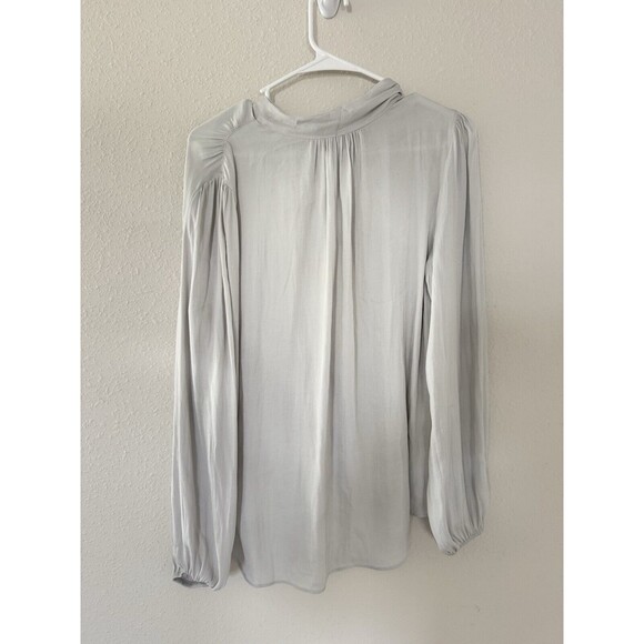 Maison D’Amelie Tie Neck Chic Blouse Top Workwear Classy Size M Preppy Classic - Picture 2 of 7